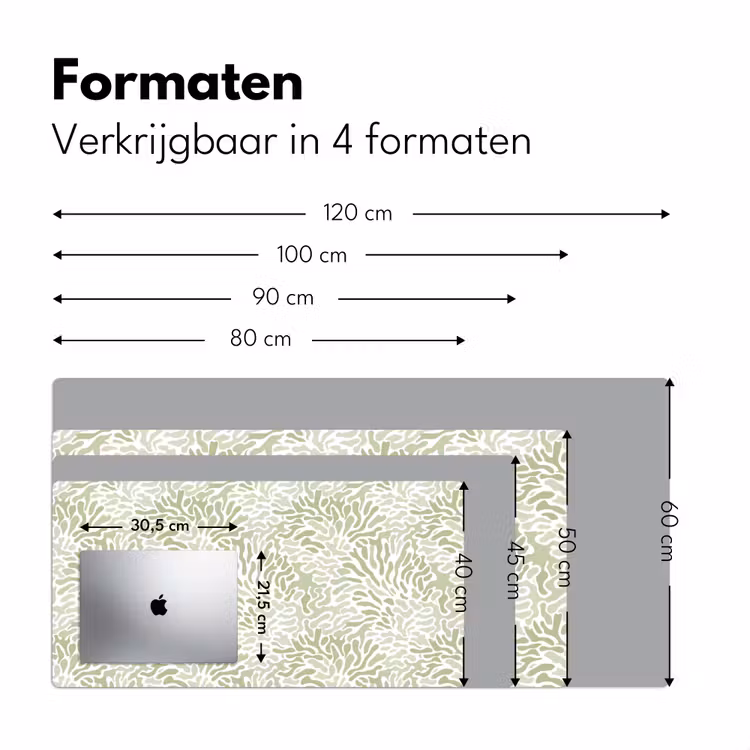Bureau onderlegger - Saliegroen - Abstract - Organisch - Koraal - Patroon — 8