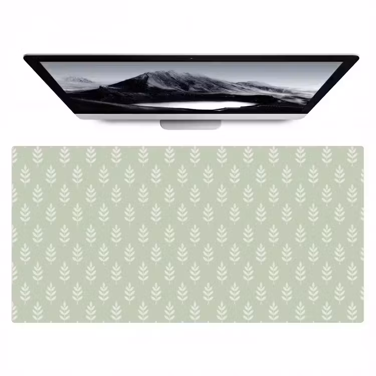 Bureau onderlegger - Saliegroen - Botanisch - Takjes - Minimalistisch - Patroon — 1