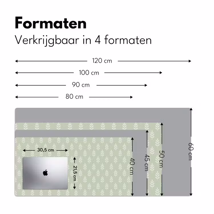 Bureau onderlegger - Saliegroen - Botanisch - Takjes - Minimalistisch - Patroon — 8