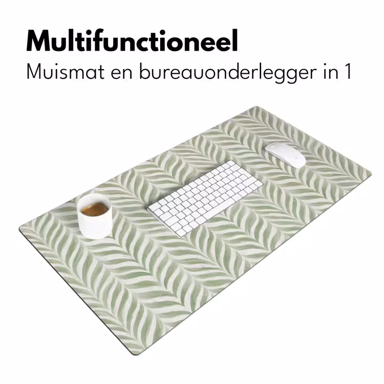 Bureau onderlegger - Saliegroen - Visgraat - Organisch - Penseelstreken - Patroon — 7