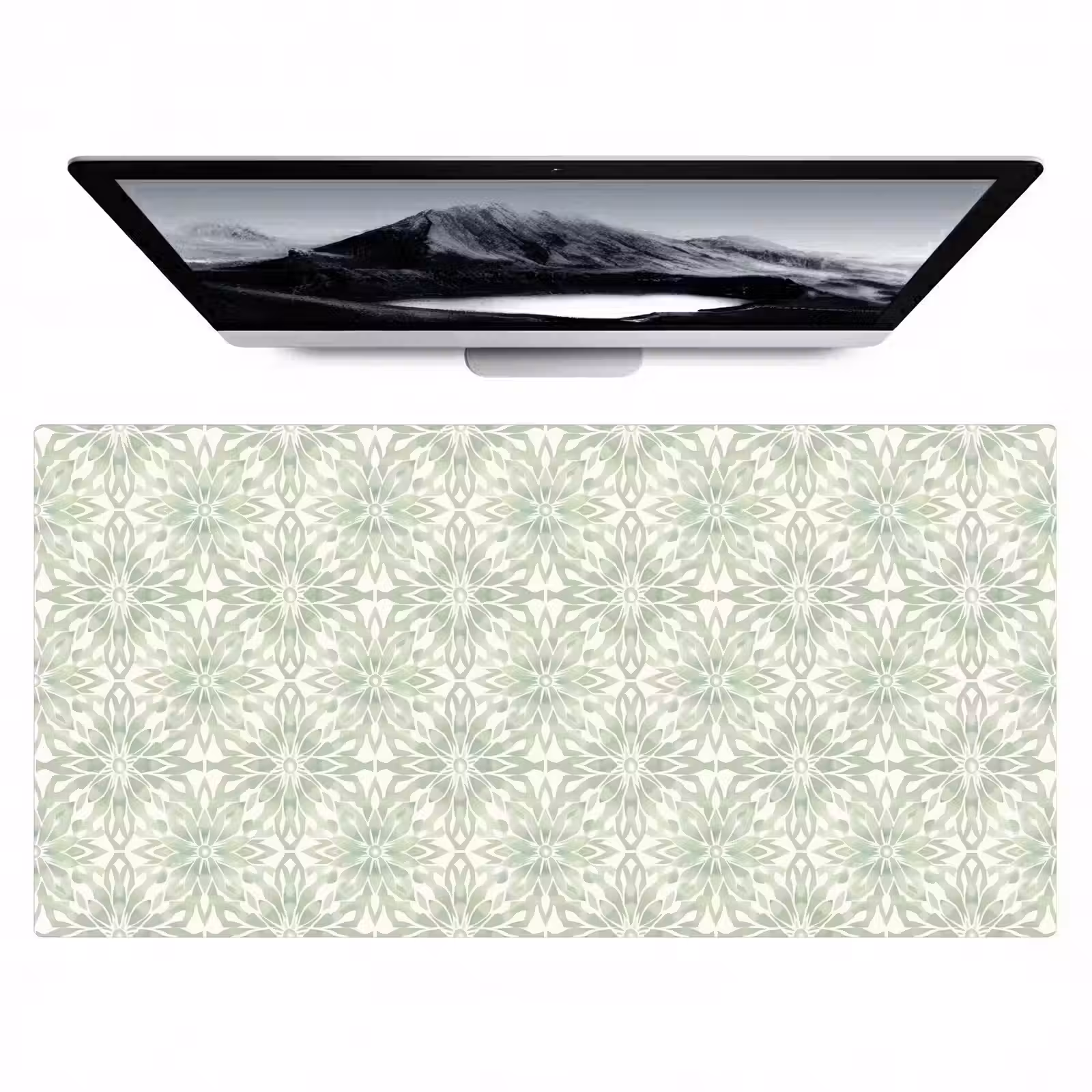 Bureau onderlegger - Saliegroen - Symmetrisch - Mandala - Ornament - Patroon — 1