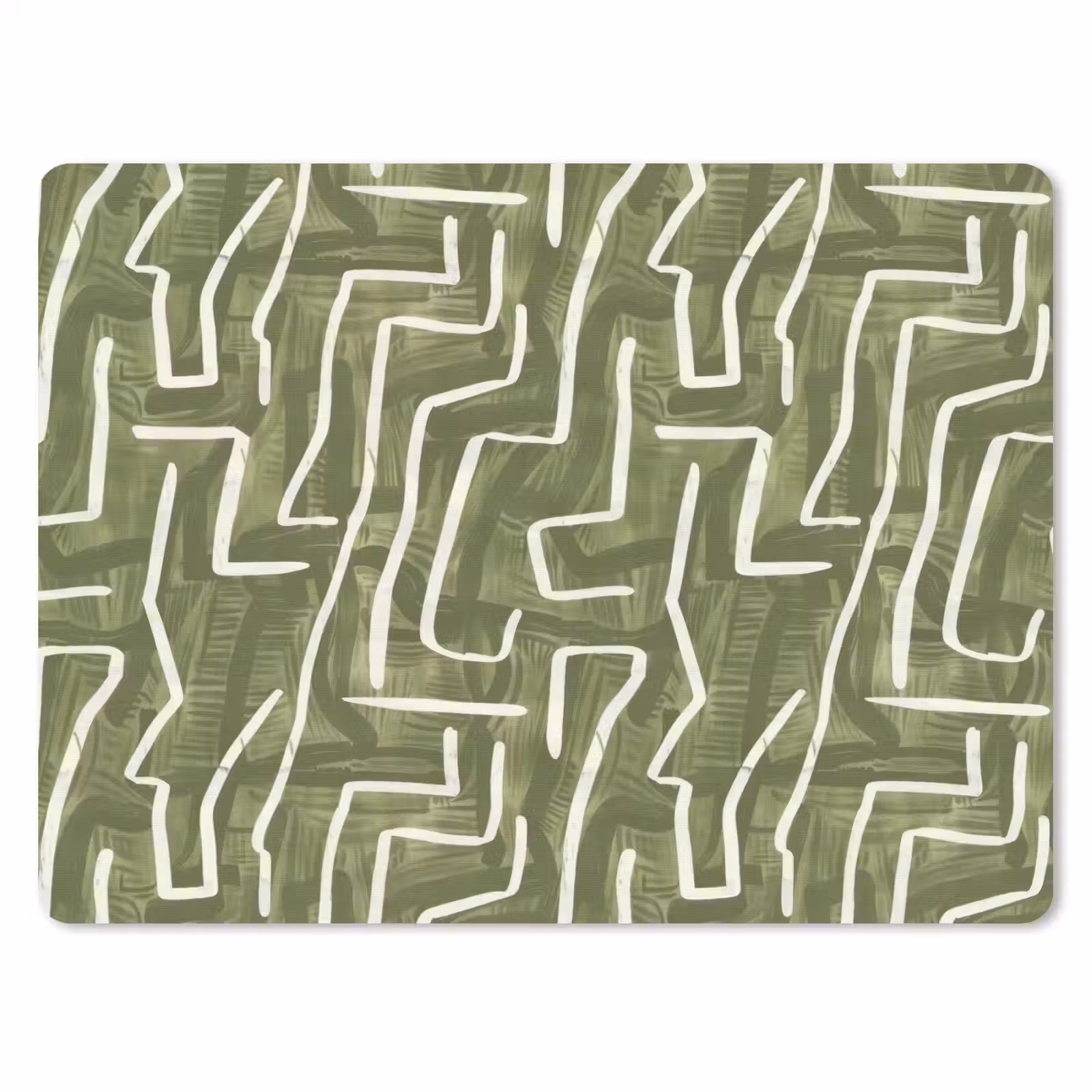 Muismat - Groen - Abstract - Penseelstreken - Patroon — 1