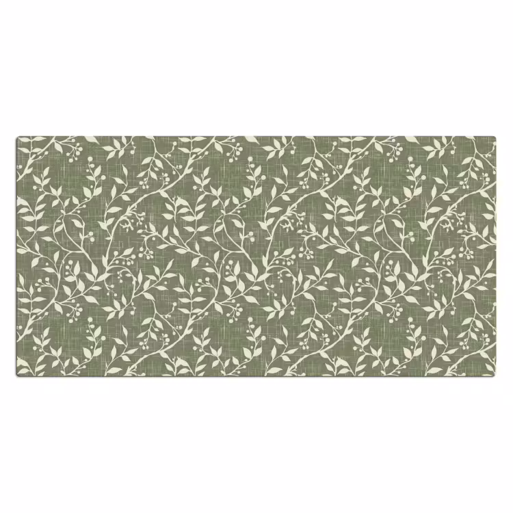 Bureau onderlegger - Saliegroen - Botanisch - Takken - Besjes - Linnen - Patroon — 2