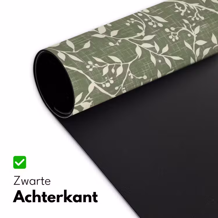 Bureau onderlegger - Saliegroen - Botanisch - Takken - Besjes - Linnen - Patroon — 5