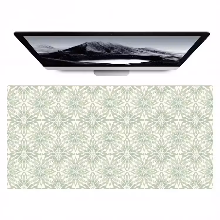 Bureau onderlegger - Saliegroen - Symmetrisch - Mandala - Ornament - Patroon — 1