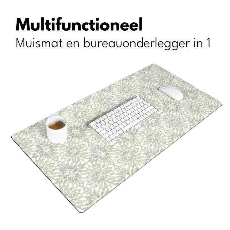 Bureau onderlegger - Saliegroen - Symmetrisch - Mandala - Ornament - Patroon — 7