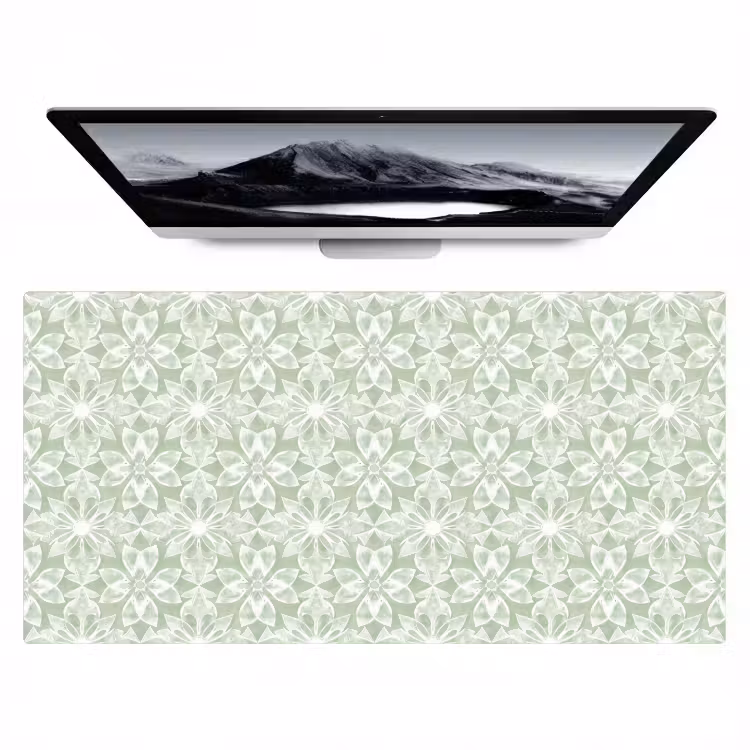Bureau onderlegger - Saliegroen - Symmetrisch - Mandala - Ornament - Patroon — 1