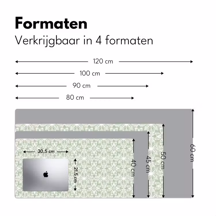 Bureau onderlegger - Saliegroen - Symmetrisch - Mandala - Ornament - Patroon — 8