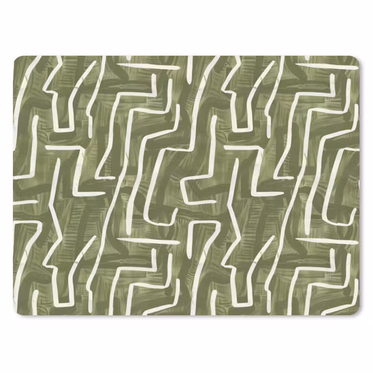 Muismat - Groen - Abstract - Penseelstreken - Patroon — 1