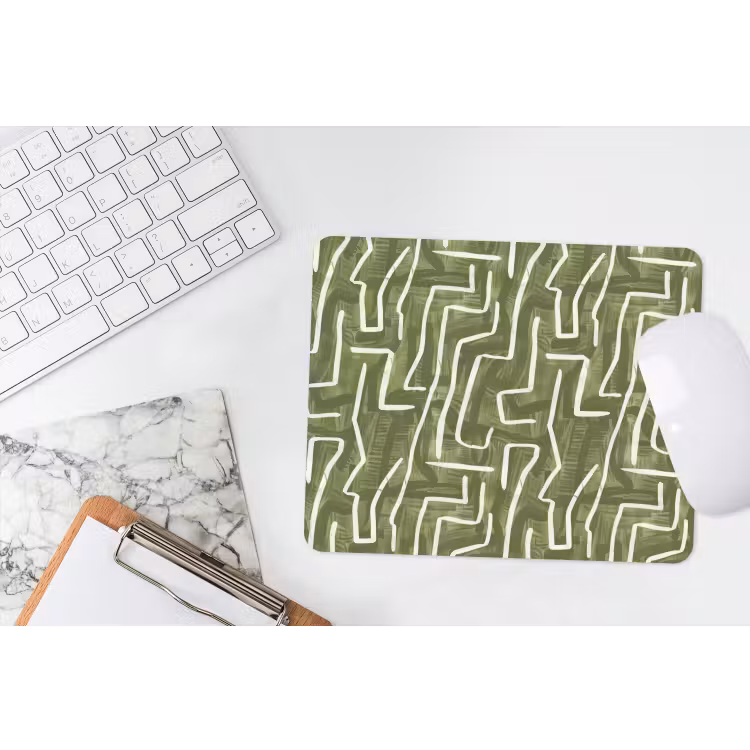 Muismat - Groen - Abstract - Penseelstreken - Patroon — 2