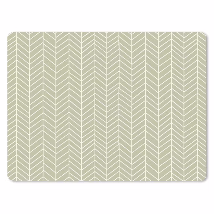 Muismat - Saliegroen - Visgraat - Geometrisch - Patroon — 1
