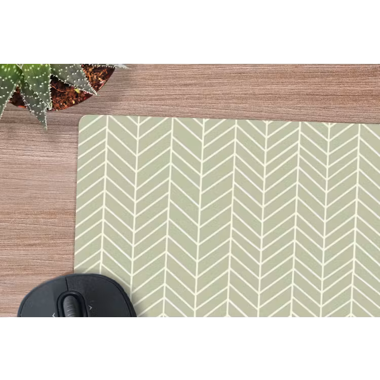 Muismat - Saliegroen - Visgraat - Geometrisch - Patroon — 4