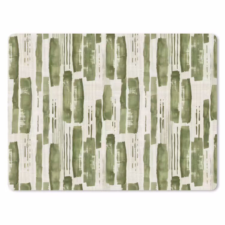 Muismat - Groen - Abstract - Penseelstreken - Linnen - Patroon — 1