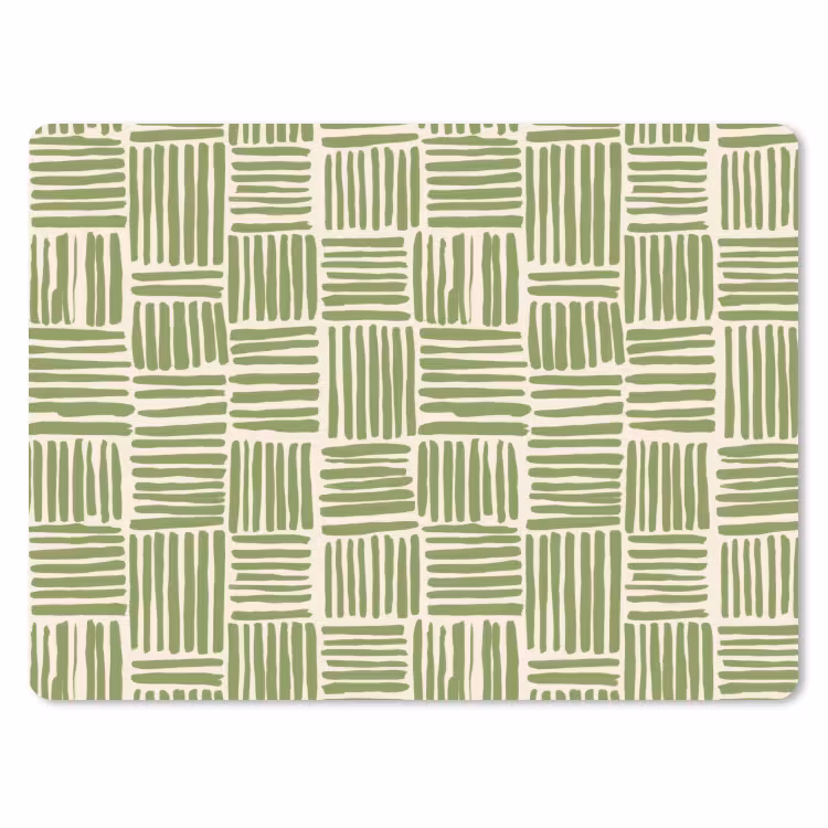 Muismat - Saliegroen - Blokken - Handgetekend - Patroon — 1