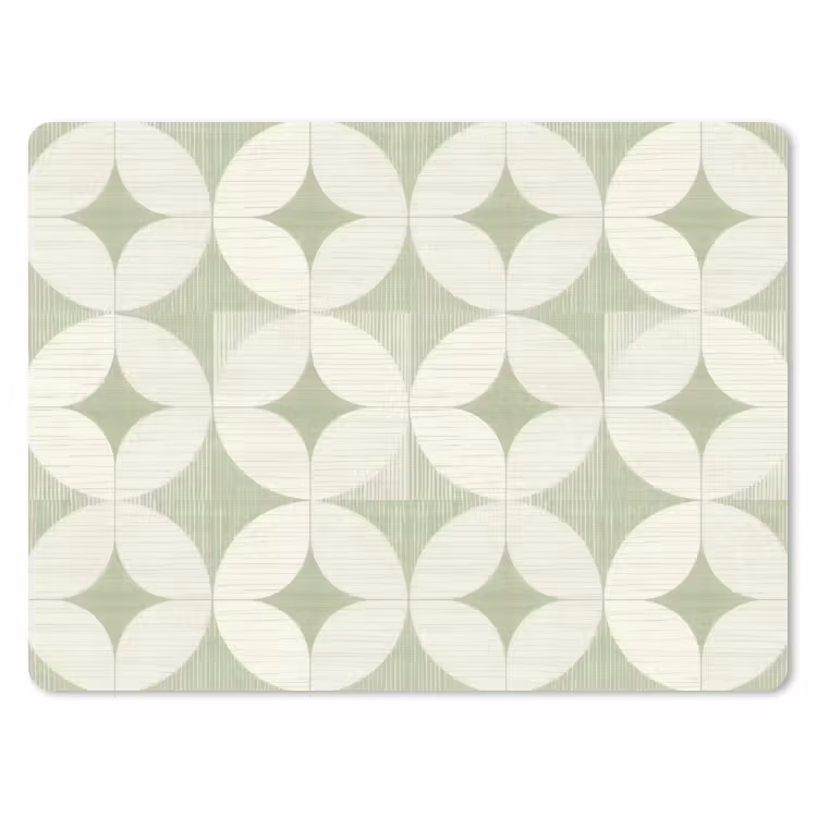 Muismat - Saliegroen - Geometrisch - Retro - Mid-Century - Patroon — 1