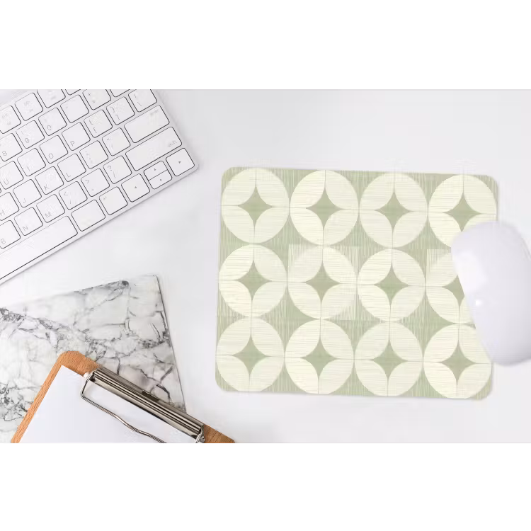Muismat - Saliegroen - Geometrisch - Retro - Mid-Century - Patroon — 2