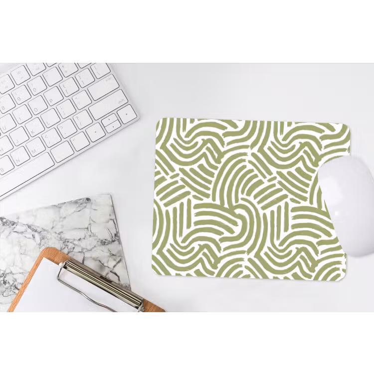 Muismat - Saliegroen - Abstract - Bogen - Handgetekend - Patroon — 2