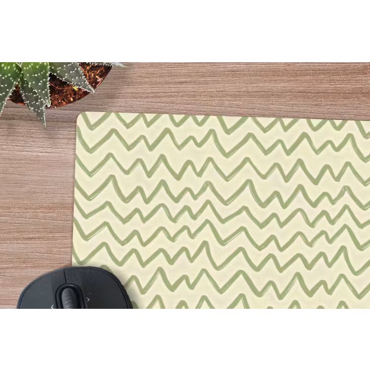 Muismat - Saliegroen - Zigzag - Handgetekend - Patroon — 4