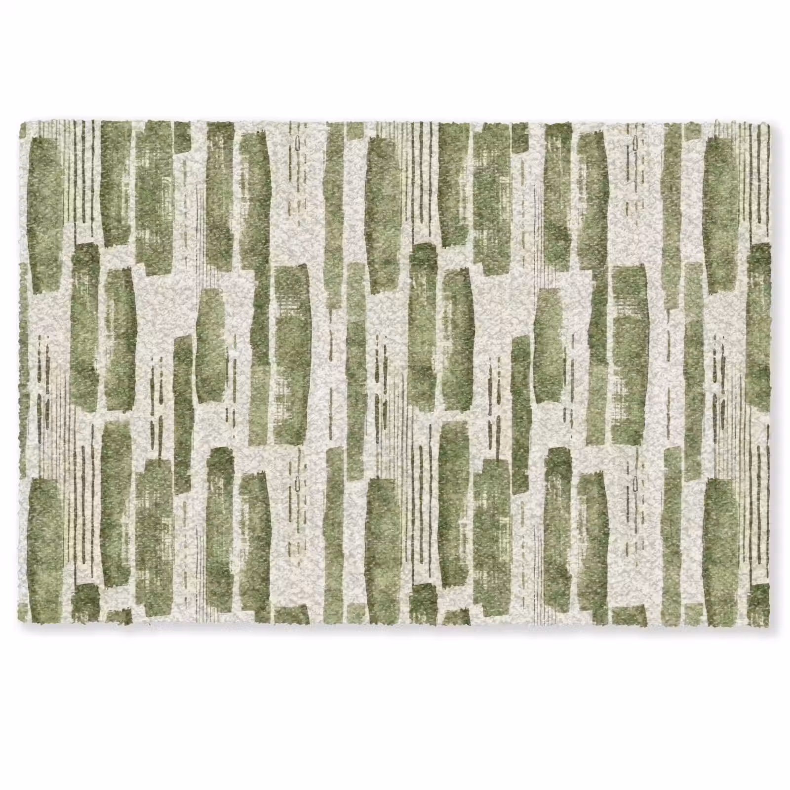 Deurmat - Groen - Abstract - Penseelstreken - Linnen - Patroon — 1