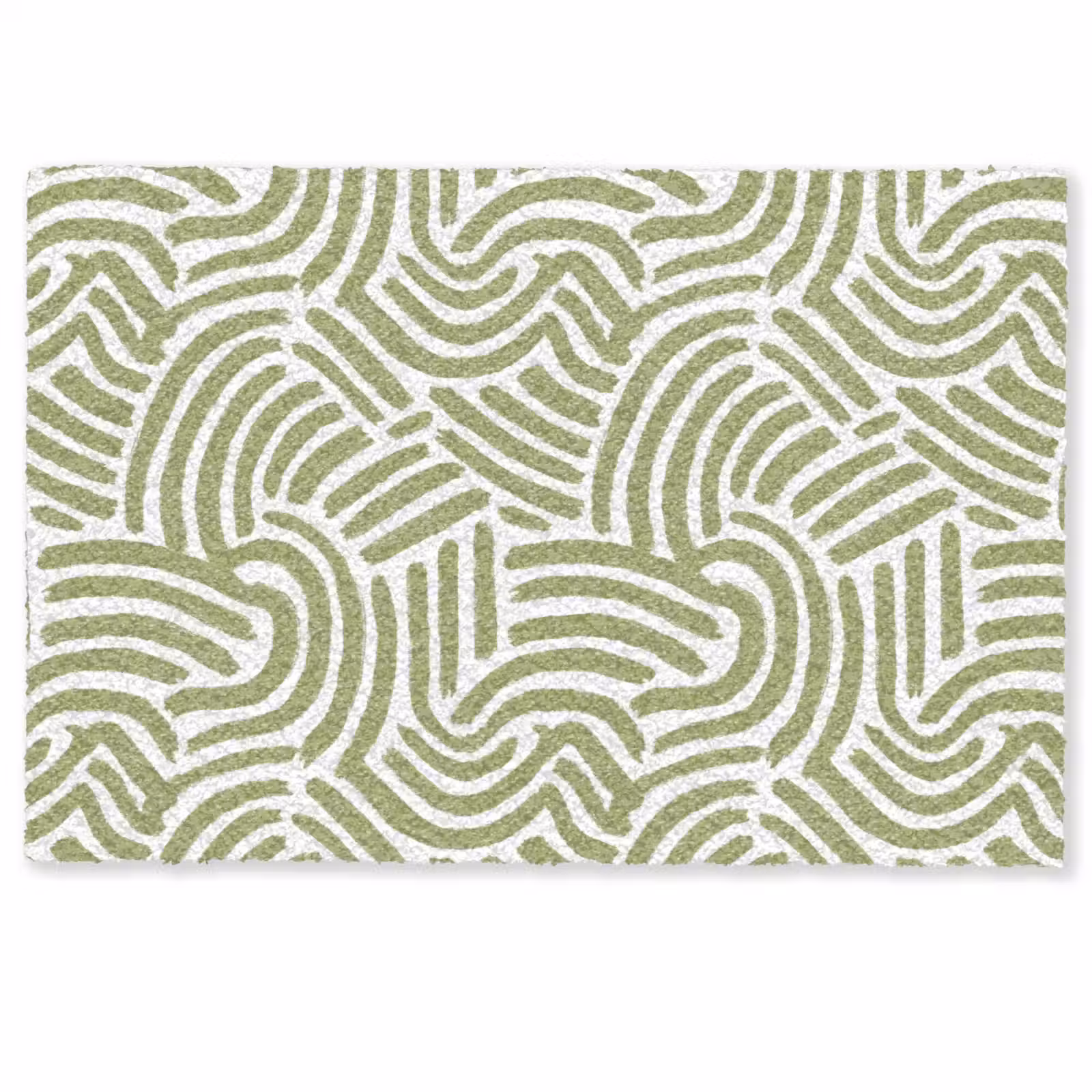 Deurmat - Saliegroen - Abstract - Bogen - Handgetekend - Patroon — 1