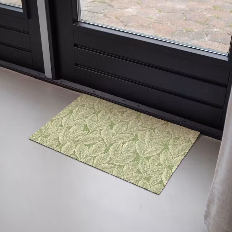 Deurmat - Groen - Botanisch - Bladeren - Vintage - Patroon — 2