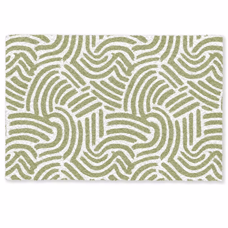 Deurmat - Saliegroen - Abstract - Bogen - Handgetekend - Patroon — 1