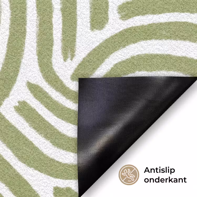 Deurmat - Saliegroen - Abstract - Bogen - Handgetekend - Patroon — 6