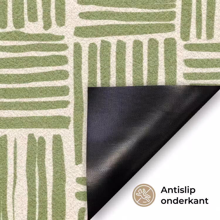 Deurmat - Saliegroen - Blokken - Handgetekend - Patroon — 6