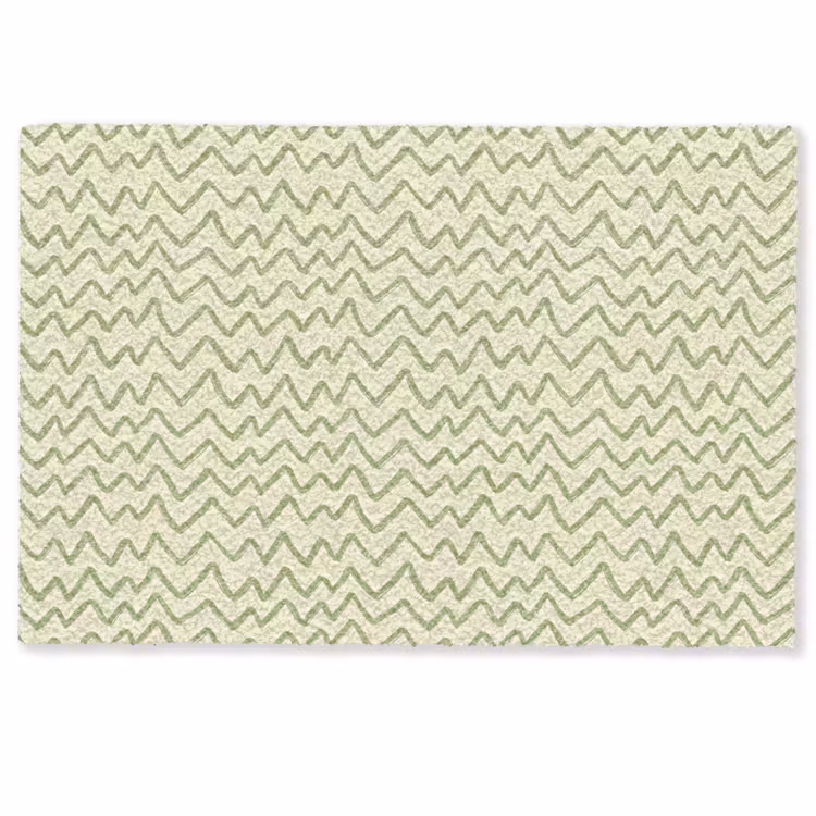 Deurmat - Saliegroen - Zigzag - Handgetekend - Patroon — 1