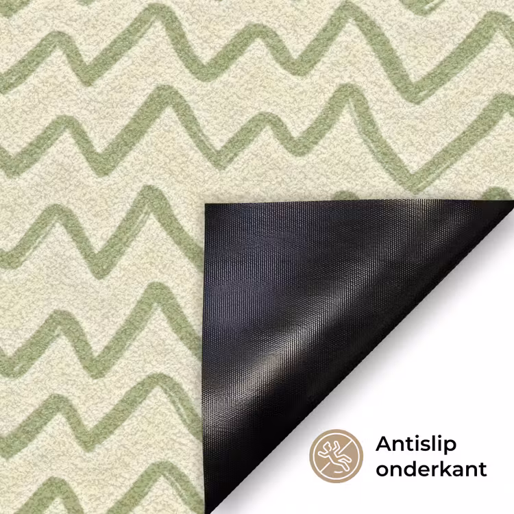 Deurmat - Saliegroen - Zigzag - Handgetekend - Patroon — 6