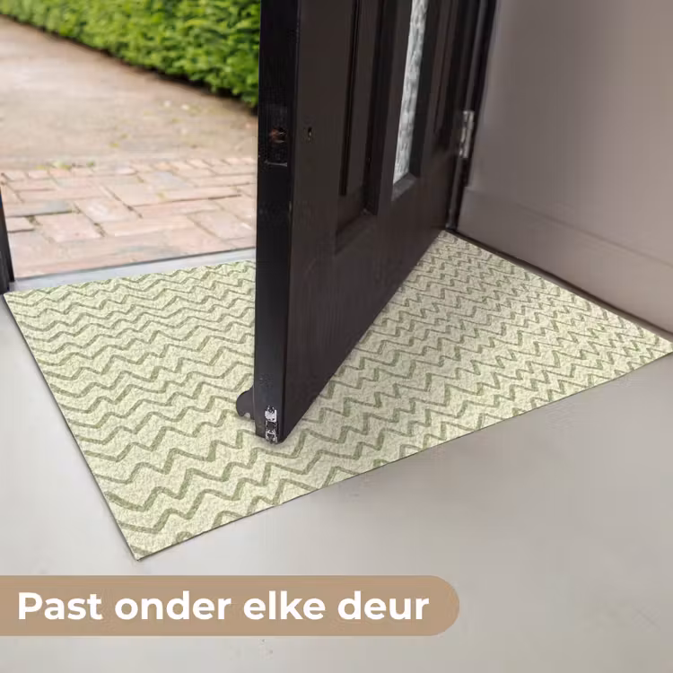Deurmat - Saliegroen - Zigzag - Handgetekend - Patroon — 7