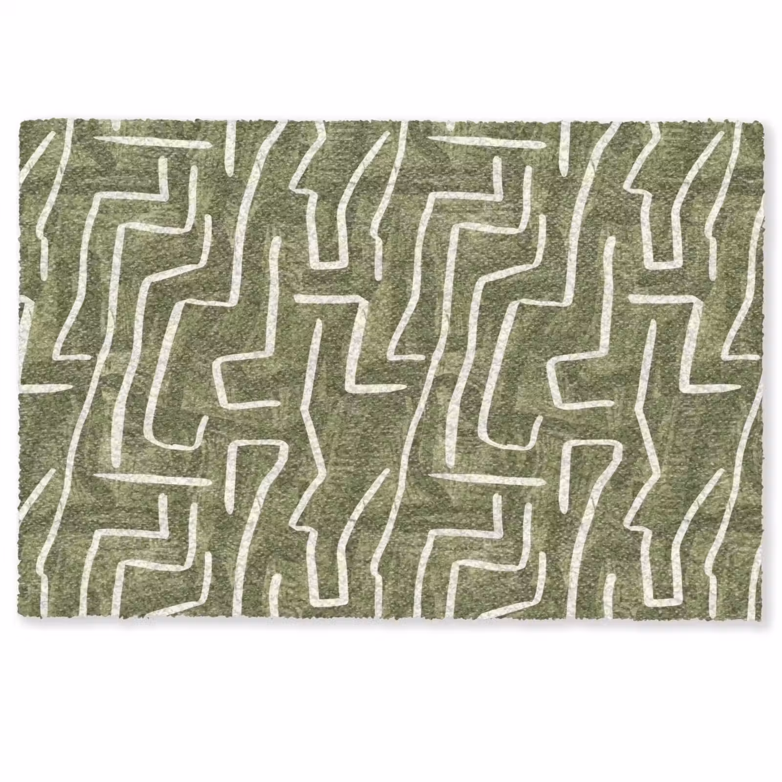 Deurmat - Groen - Abstract - Penseelstreken - Patroon — 1