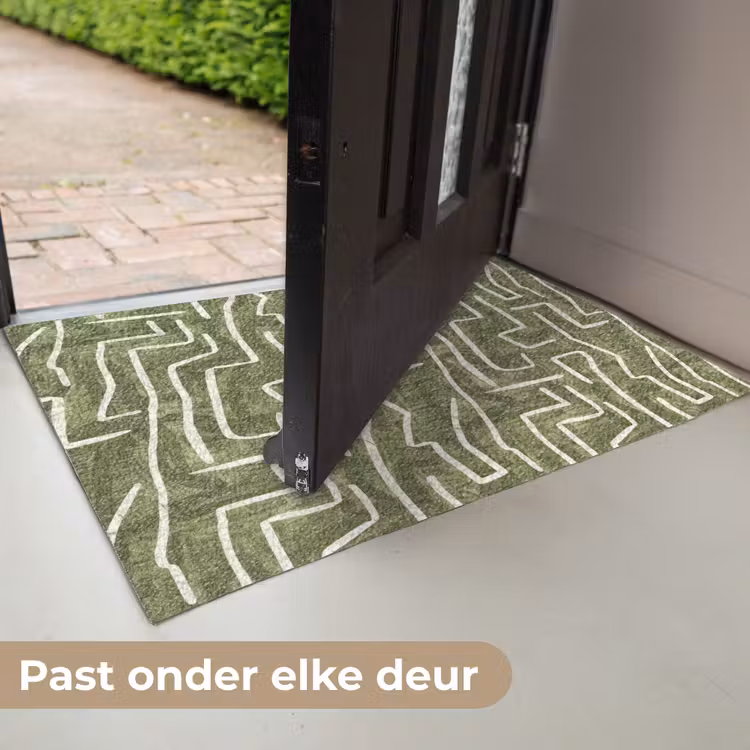 Deurmat - Groen - Abstract - Penseelstreken - Patroon — 7