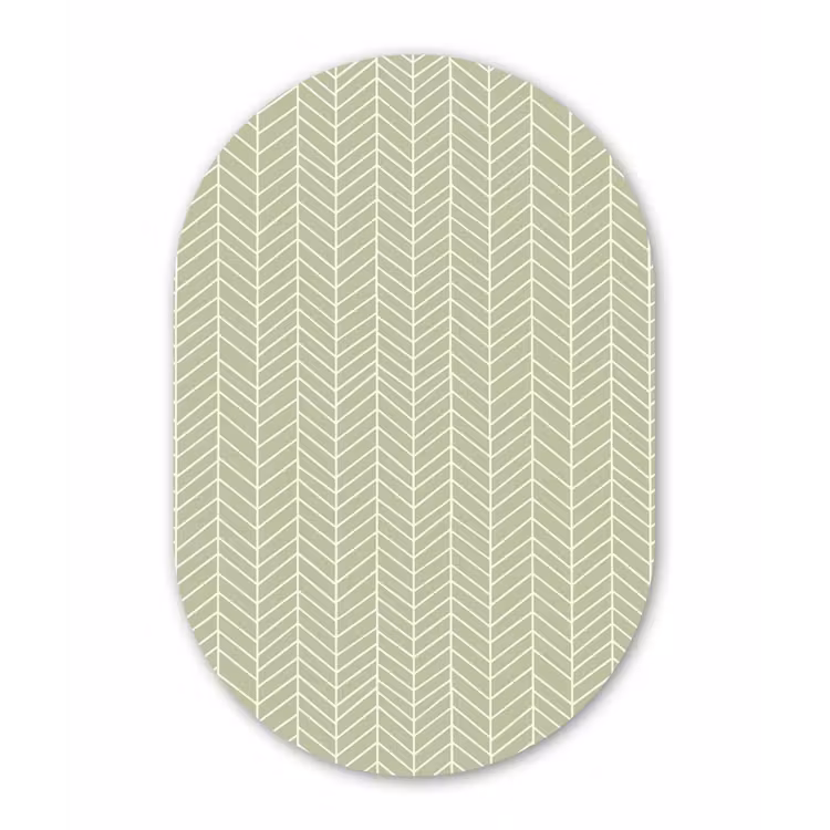 Muurovaal - Saliegroen - Visgraat - Geometrisch - Patroon — 3