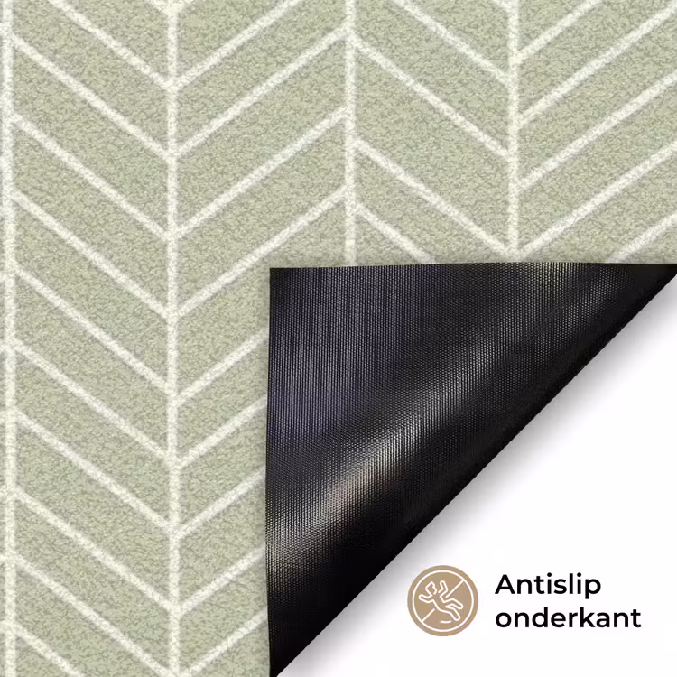 Deurmat - Saliegroen - Visgraat - Geometrisch - Patroon — 6