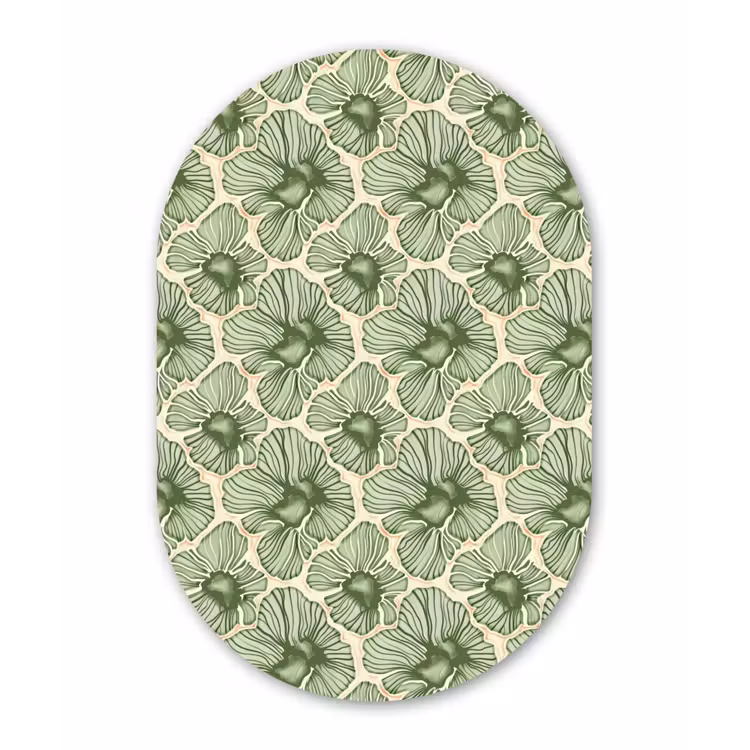 Muurovaal - Groen - Botanisch - Bloemen - Organisch - Patroon — 3