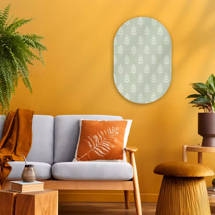 Muurovaal - Saliegroen - Botanisch - Takjes - Minimalistisch - Patroon — 1