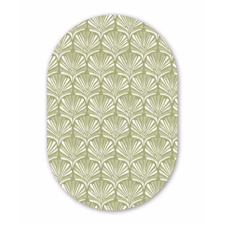 Muurovaal - Saliegroen - Ginkgo Biloba - Waaier - Patroon — 2