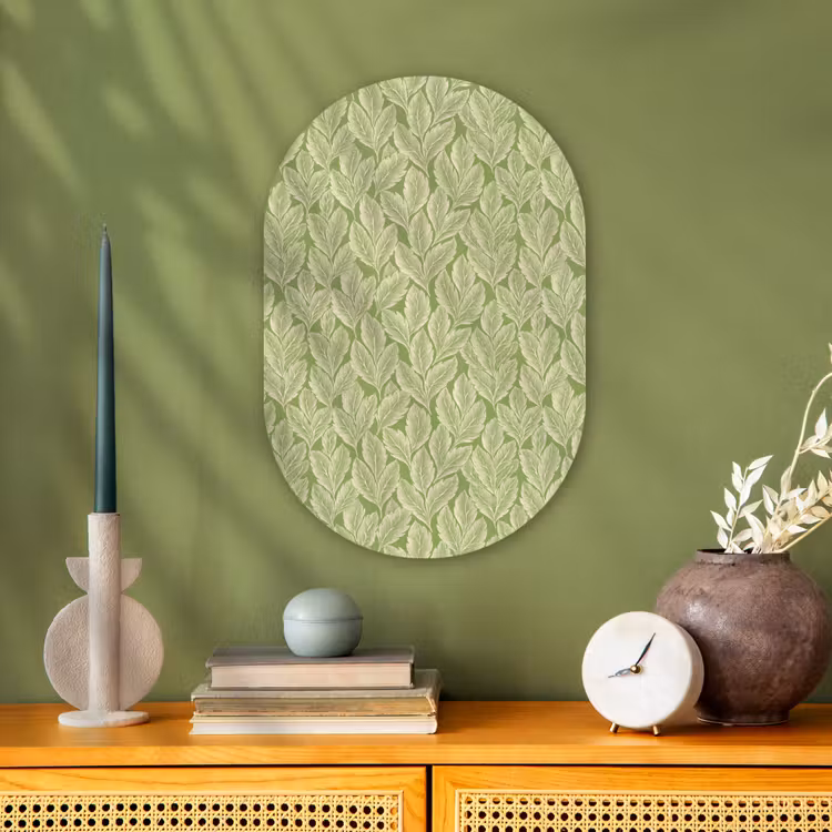 Muurovaal - Groen - Botanisch - Bladeren - Vintage - Patroon — 2