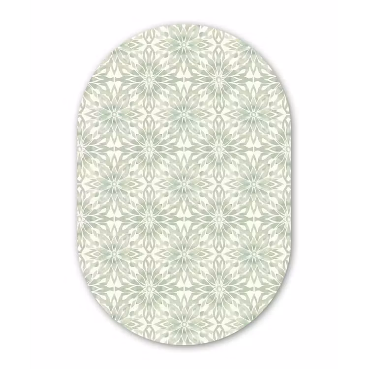 Muurovaal - Saliegroen - Symmetrisch - Mandala - Ornament - Patroon — 3