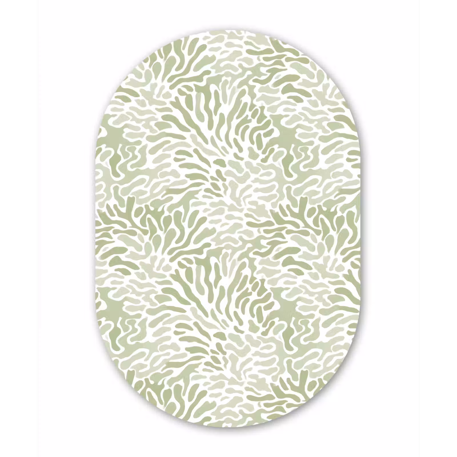 Muurovaal glas - Saliegroen - Abstract - Organisch - Koraal - Patroon — 1