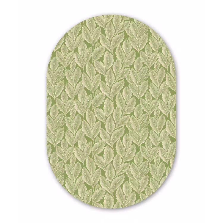 Muurovaal glas - Groen - Botanisch - Bladeren - Vintage - Patroon — 1