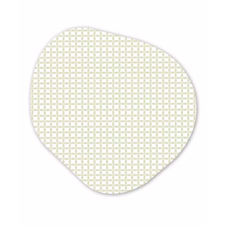 Organisch schilderij glas - Saliegroen - Geometrisch - Cirkels - Patroon — 1