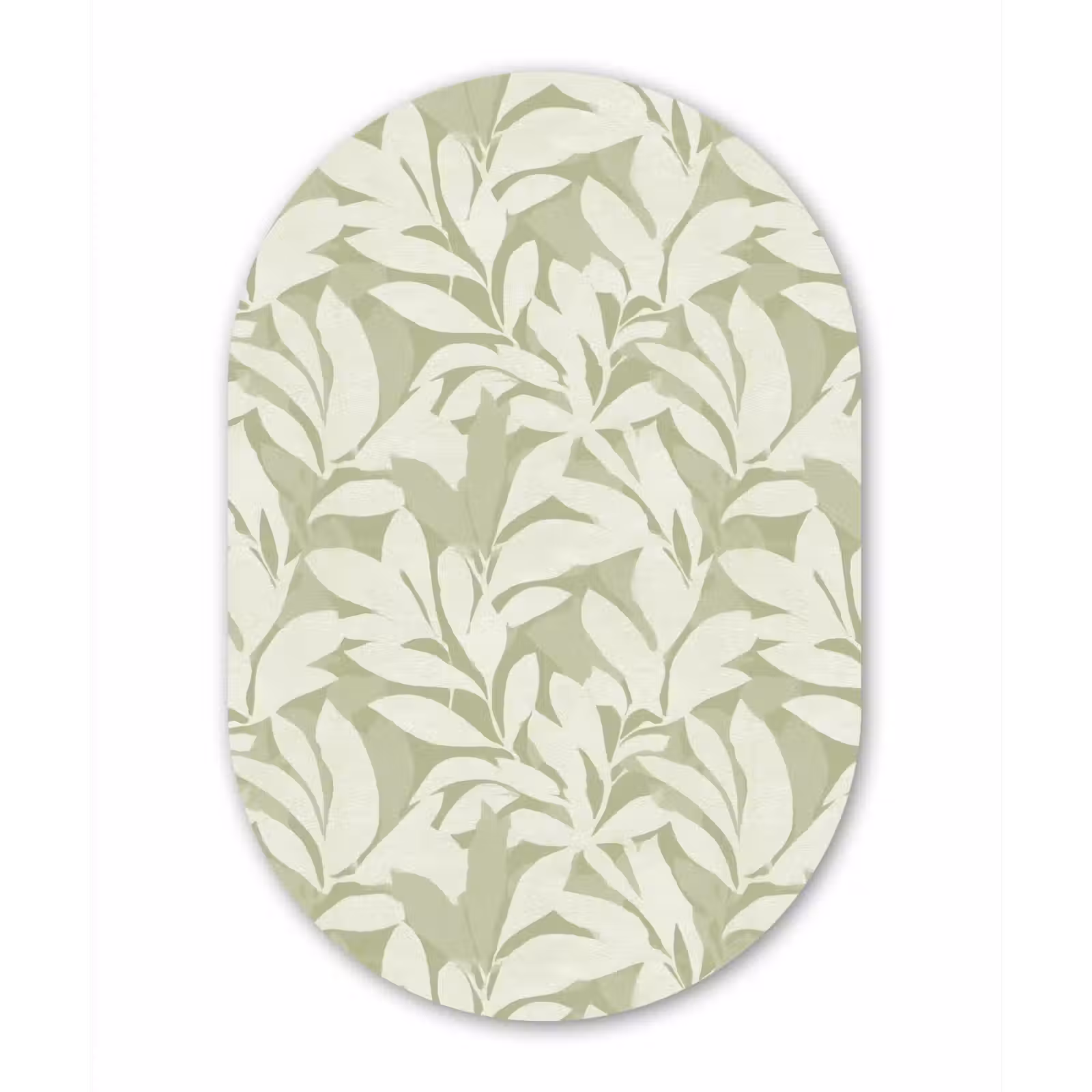 Muurovaal glas - Saliegroen - Botanisch - Minimalistisch - Patroon — 1