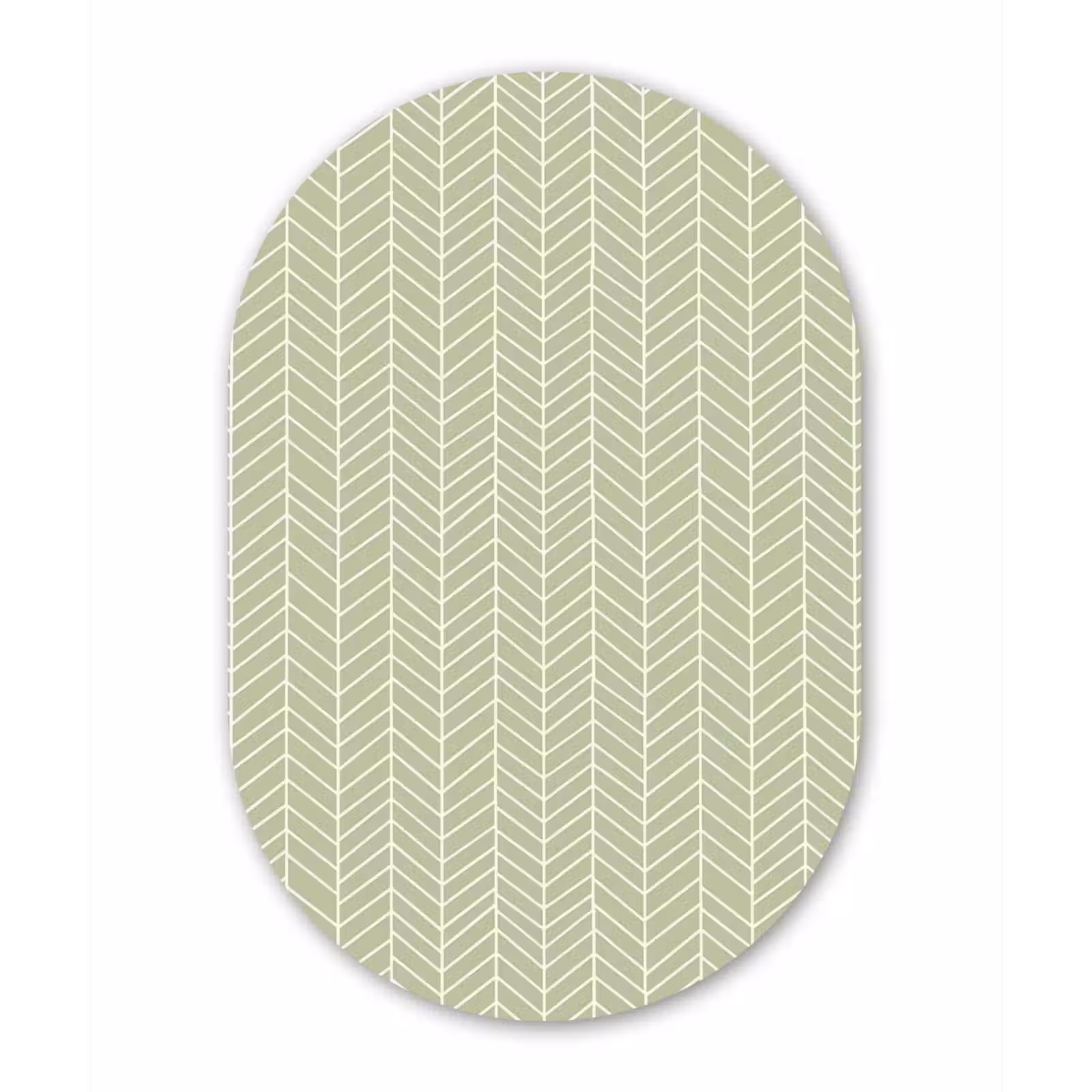 Muurovaal glas - Saliegroen - Visgraat - Geometrisch - Patroon — 1