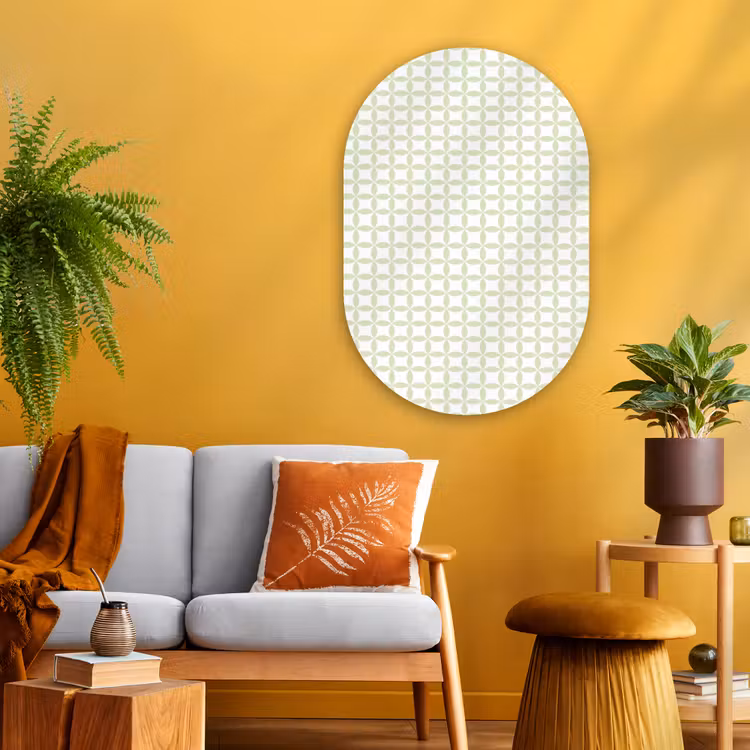 Muurovaal glas - Saliegroen - Geometrisch - Cirkels - Patroon — 3