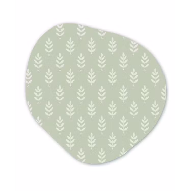 Organisch schilderij glas - Saliegroen - Botanisch - Takjes - Minimalistisch - Patroon — 1