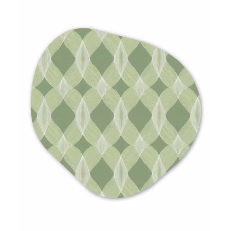 Organisch schilderij glas - Saliegroen - Geometrisch - Organisch - Traliewerk - Patroon — 1