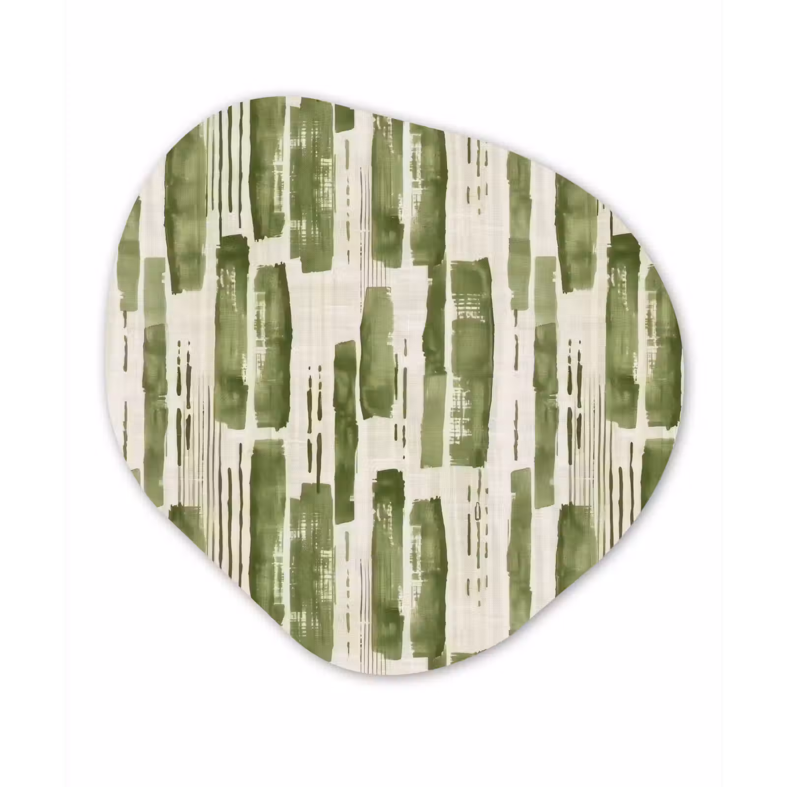 Organisch schilderij glas - Groen - Abstract - Penseelstreken - Linnen - Patroon — 1