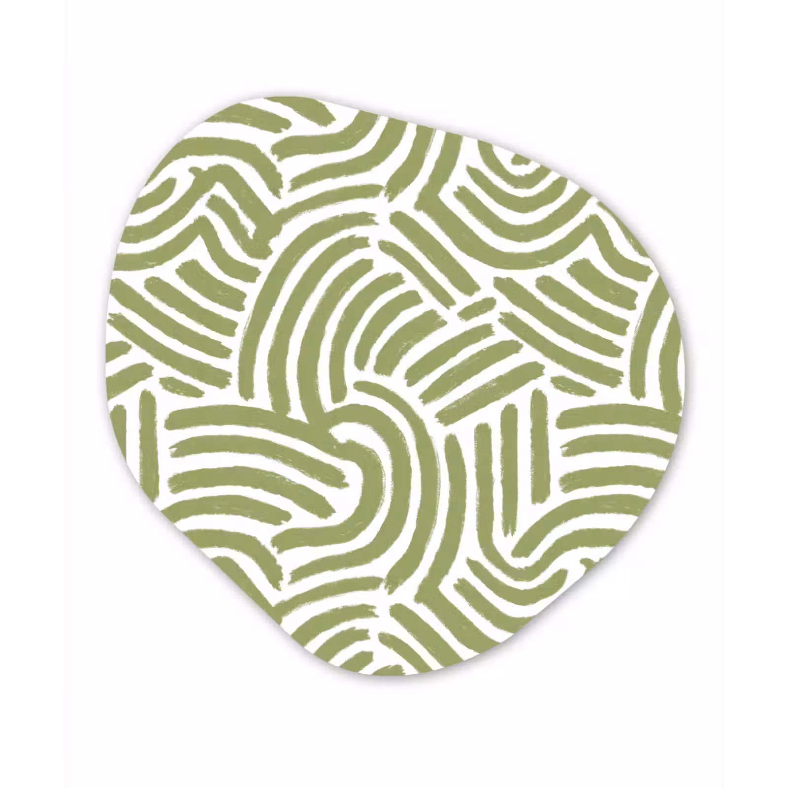 Organisch schilderij glas - Saliegroen - Abstract - Bogen - Handgetekend - Patroon — 1